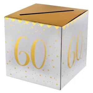 Santex Tirelire anniversaire blanche et or 60ans (x1) REF/6186