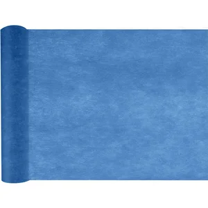 Santex Tafelloper op rol - donkerblauw - 30 cm x 10 m - non woven polyester pas cher