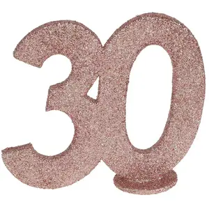 CHIFFRE Anniversaire Vertical déco 30 pailleté Rose Gold