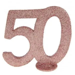 SANTEX CHIFFRE Anniversaire Vertical déco 50 pailleté Rose Gold pas cher