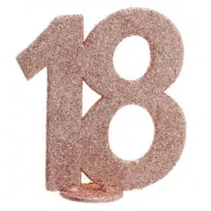 SANTEX CHIFFRE Anniversaire Vertical déco, 18 pailleté Rose Gold pas cher