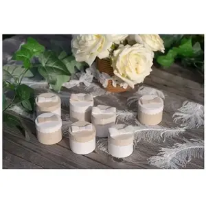Boites à dragées - Coton - Rondes - Blanc - Décoration de fête - Romantique pas cher