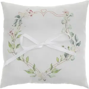 SANTEX COUSSIN MARIAGE ALLIANCES VÉGÉTAL 18X18CM BLANC pas cher