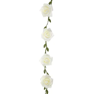 Santex GUIRLANDE ROSES ARTIFICIELLES 5CM 1.2M BLANC pas cher