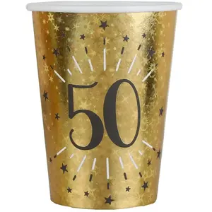 SANTEX 6788-50 Sachet de 10 Gobelets ge étincelant métal 50 ansVendu parcdiscount