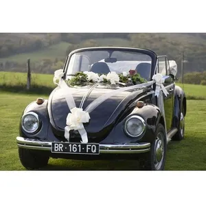 SANTEX Noeud à tirer automatique blanc avec ruban de 50mm (x10) REF/1831 Décoration de voiture mariage pas cher