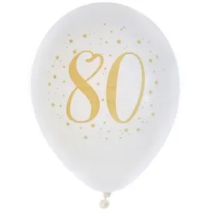 Comparateur de prix : Santex Ballons - Joyeux Anniversaire - 80 ans - Blanc/or - Gonflables - 23 cm