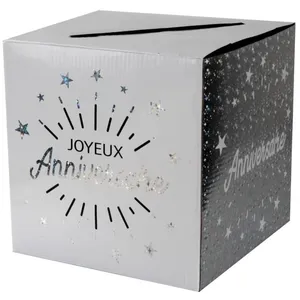 SANTEX Tirelire Anniversaire argent - noir et blanc étincelante aille Unique Coloris Unique pas cher
