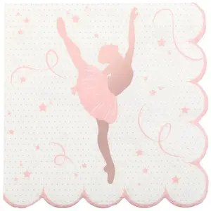 SANTEX 20 Serviettes papier ballerine 25 x 25 cm - Rose pas cher