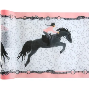 SANTEX - Non-woven tafelloper paardrijden 5 m x 30 cm ruiter en paard pas cher