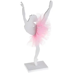 Décoration - SANTEX - Ballerine en Bois - 17 x 20 cm - Blanc - Intérieur - Mixte pas cher