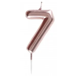 Bougie ROSE GOLD chiffre 7 pas cher