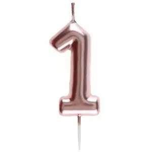 Bougie - ROSE GOLD - Chiffre 1 - Rose gold - Décoration de fête - Anni... pas cher
