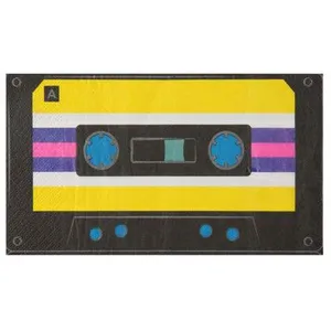 SANTEX Sachet de 20 Serviettes 90's rectangles forme K7 pas cher