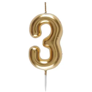 Bougie OR chiffre 3 or pas cher