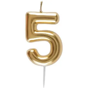 Bougie OR chiffre 5 or pas cher