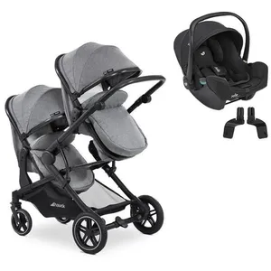 HAUCK - Poussette DUO double Atlantic Twin Grey + I-Snug 2 Shale pas cher
