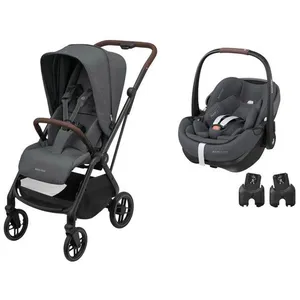 MAXI COSI - Poussette DUO Leona 2 + Pebble 360 Pro 2 TWILLIC GRAPHITE