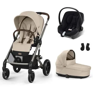 CYBEX - POUSSETTE TRIO Balios S Lux TPE Almond Beige + Aton B2 Black  + Nacelle Almond Beige