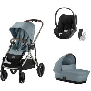 CYBEX - Poussette Trio Gazelle S Tpe Nacelle Stormy Blue Cloud T Sepia Black Cybex