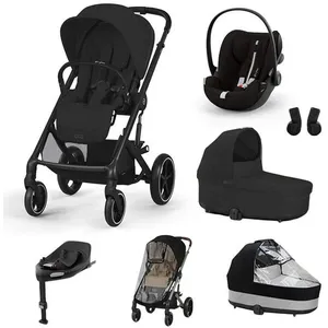 CYBEX - Poussette Trio Balios S Lux + Nacelle Cot S Lux + Siège Auto Cloud G Plus + Set XL Moon Black