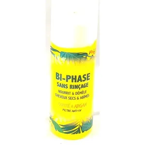 Soin sans rinçage - Bi-Phases - Argan Karité - 200 ml et 500 ml - Hydratant - Cheveux secs pas cher