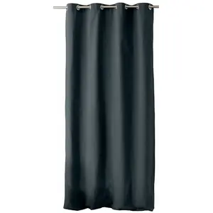 Rideau coloré en pur coton 8 oeillets Gris Foncé 135x240 cm pas cher