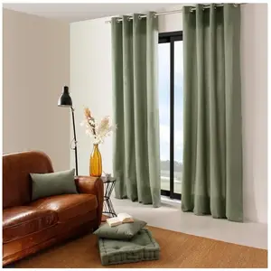 ED ENJOY HOME Rideau occultant fil noir avec 8 oellets - Argile - 140 x 240 cm pas cher