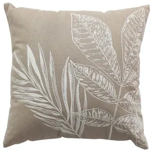 HOME MAISON Coussin carré motif nature épuré Naturel 40x40 cm pas cher