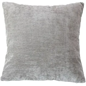 HOME MAISON Coussin déhoussable en velours Gris clair 40x40 cm pas cher