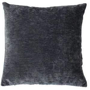 HOME MAISON Coussin déhoussable en velours Gris Foncé 40x40 cm pas cher
