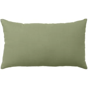Coussin non déhoussable en coton uni Vert Olive 30x50 cm pas cher