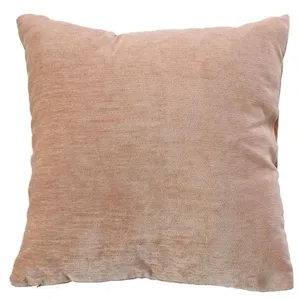 Coussin déhoussable en velours Pêche 40x40 cm pas cher