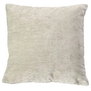 HOME MAISON Coussin déhoussable en velours Ecru 40x40 cm pas cher