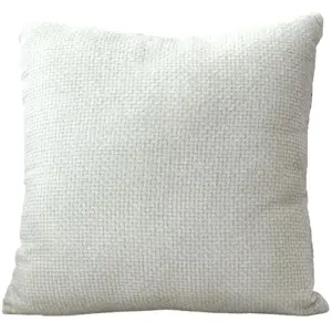 Coussin décoratif en velours chenillé Ecru 40x40 cm pas cher