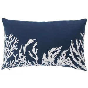 Coussin Déco Imprimé Azur 30x50cm Bleu Marine