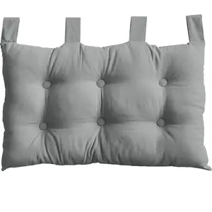 Comparateur de prix : Enjoy Home Coussin Tête de Lit en Coton et Pattes Boutonnées - Gris - 70 x 45 cm