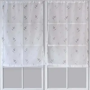 Enjoy Home Paire de Vitrages Motif "Floral" - Gris - 60 x 120 cm pas cher