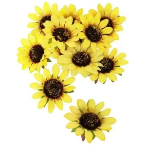 Chaks 12 TOURNESOLS ARTIFICIELS 8X1.5CM JAUNE pas cher