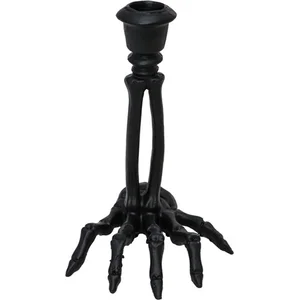 CHAKS - Skeletkandelaar in zwarte hars 16 cm pas cher