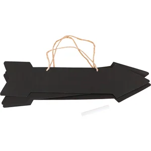 CHAKS 3 Flèches signalétiques ardoise avec craie 41 x 10 cm - Noir pas cher