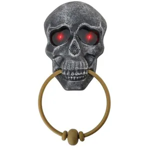 CHAKS HEURTOIR PORTE TÊTE DE MORT 27 X 12 CM  - DECORATION DE FETE HALLOWEEN BLANC pas cher