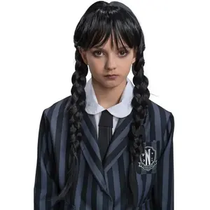 CHAKS Perruque Mercredi Addams - Fille pas cher