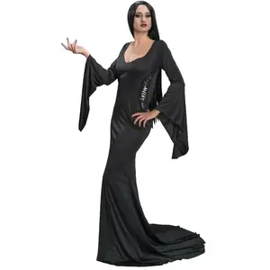 CHAKS DÉGUISEMENT MORTICIA ADDAMS ROBE NOIRE FEMME pas cher