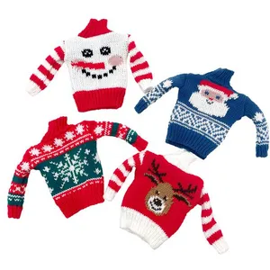 73 PULL DE NOEL LUTIN FARCEUR 11CM Rouge, Bordeaux pas cher
