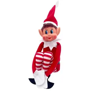 LUTIN FARCEUR GARÇON ELFIE 10X5X38CM ROUGE pas cher