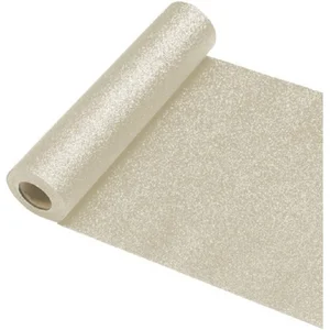 Chaks Tafelloper op rol - creme witte glitter - 30 x 500 cm - polyester pas cher