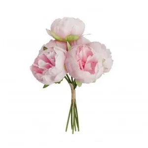 BOUQUET 6 PIVOINES ROSE PASTEL 27.5CM pas cher