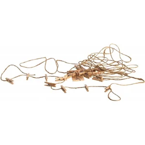 Chaks Slinger met 30x knijpertjes - beige - 300 cm - Kaarten/foto's ophangen pas cher