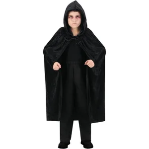 CHAKS Halloween Dracula cape - voor kinderen - fluweel - zwart - L120 cmVendu parbol
